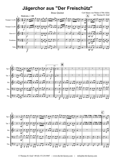Jaegerchor - Der Freischuetz C.M.Weber - Brass Quintet