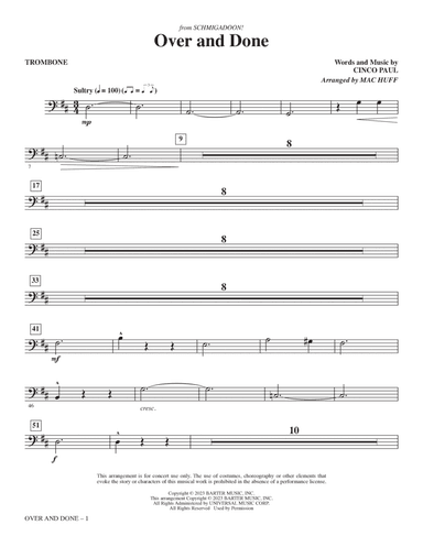 Over And Done (from Schmigadoon!) (arr. Mac Huff) - Trombone