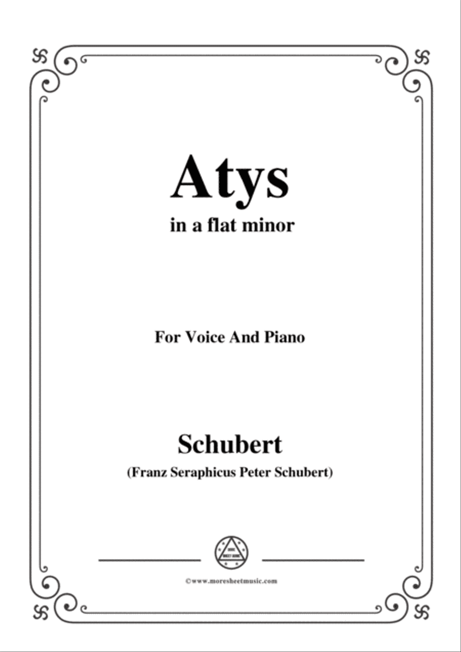 Schubert-Atys,in a flat minor,for Voice and Piano