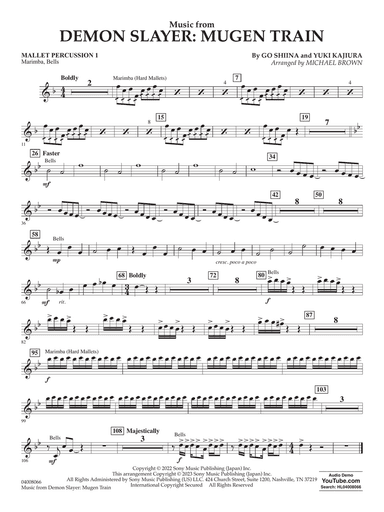 Music from Demon Slayer: Mugen Train (arr. Michael Brown) - Mallet Percussion 1
