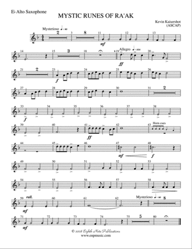 Mystic Runes of Ra’ak: E-flat Alto Saxophone