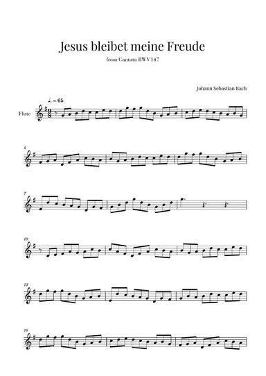 Bach - Jesus bleibet meine Freude for Flute