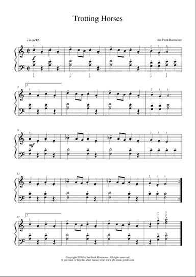 Trotting Horses (Easy piano piece)