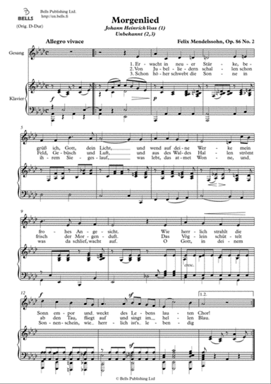 Morgenlied, Op. 86 No. 2 (A-flat Major)