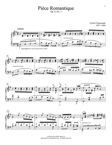 Piece Romantique, Op. 9, No. 1