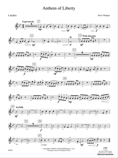 Anthem of Liberty: 1st F Horn