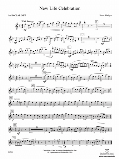 New Life Celebration: 1st B-flat Clarinet