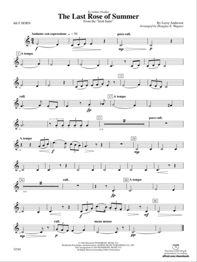 The Last Rose of Summer (from the Irish Suite): 4th F Horn