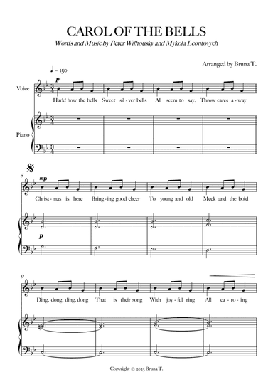 Carol of The Bells (Piano and Voice)