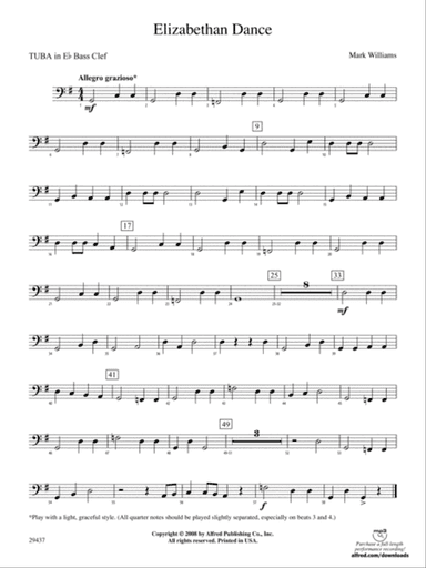 Elizabethan Dance: (wp) E-flat Tuba B.C.
