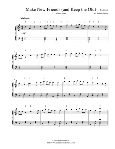 Make New Friends (and Keep the Old) - for easy piano