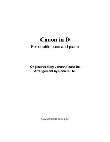Canon in D (double bass and piano)