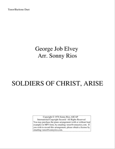 SOLDIERS OF CHRIST, ARISE