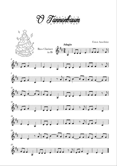 O Tannenbaum (for Bass Clarinet)