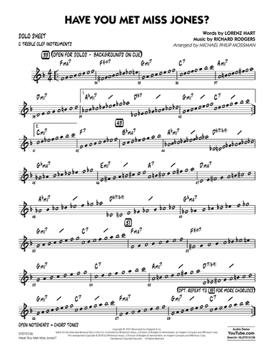 Have You Met Miss Jones? (arr. Michael Mossman) - C Solo Sheet