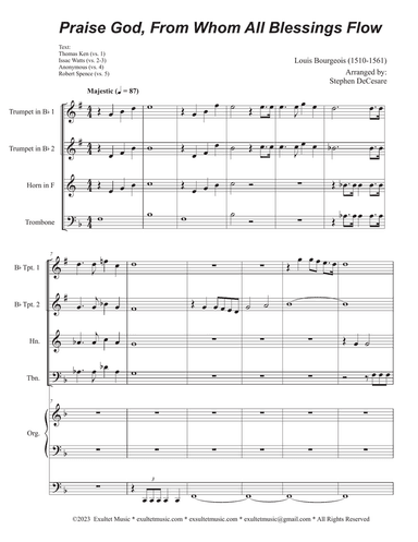 Praise God, From Whom All Blessings Flow (2-part choir - (SA) (Full Score) - Score Only