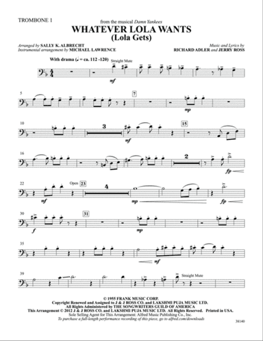 Whatever Lola Wants (Lola Gets) (from the musical Damn Yankees): 1st Trombone