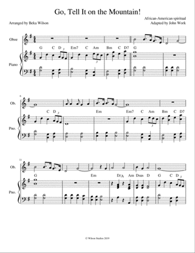 Go Tell It on the Mountain!--oboe solo