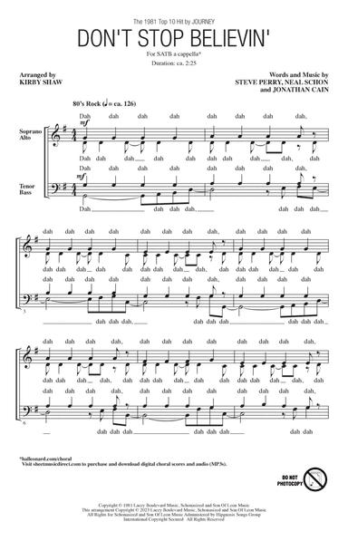 Don't Stop Believin' (arr. Kirby Shaw)