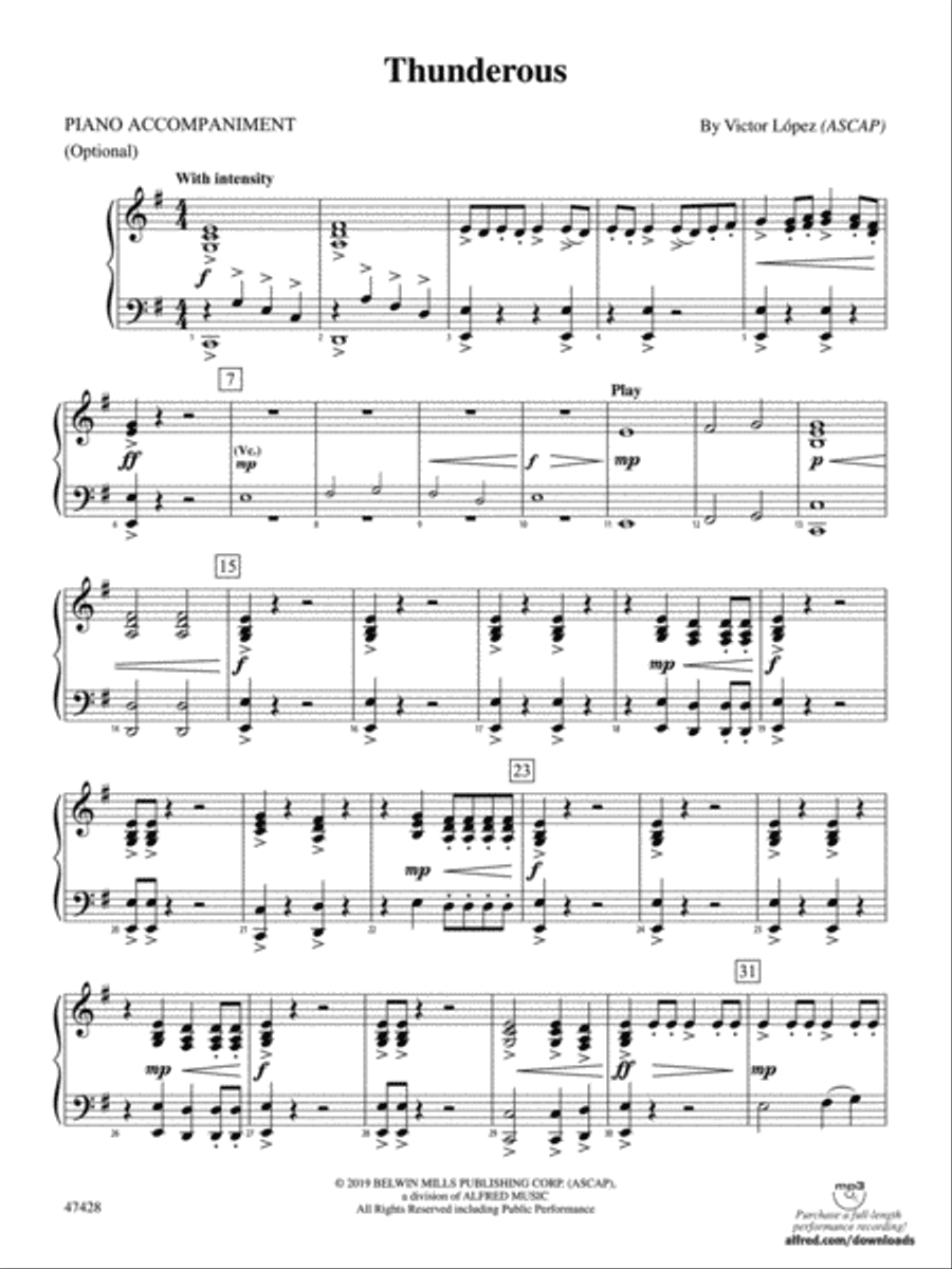 Thunderous: Piano Accompaniment