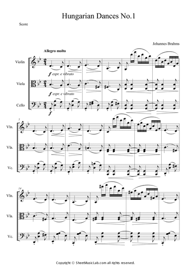 Hungarian Dances No.1 in G minor, Allegro molto