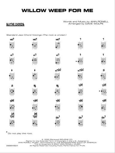 Willow Weep for Me: Guitar Chords
