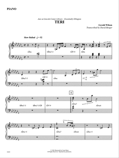 Teri: Piano Accompaniment