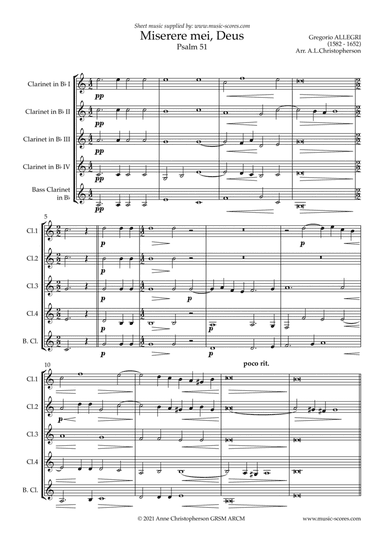 Miserere mei, Deus - Clarinet quintet