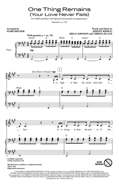One Thing Remains (Your Love Never Fails) (arr. Mark Brymer)