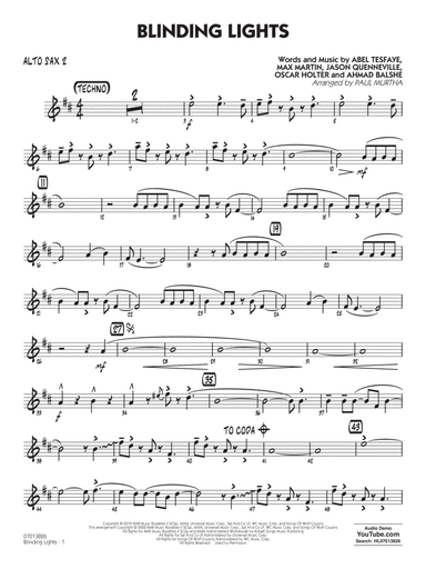 Blinding Lights (arr. Paul Murtha) - Alto Sax 2