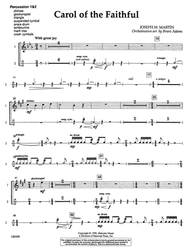 Carol Of The Faithful (from "Canticle Of Joy") - Percussion 1 & 2