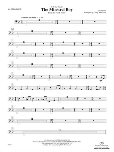 The Minstrel Boy (from the Irish Suite): 3rd Trombone