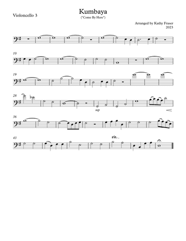 Kumbaya for Cello Trio