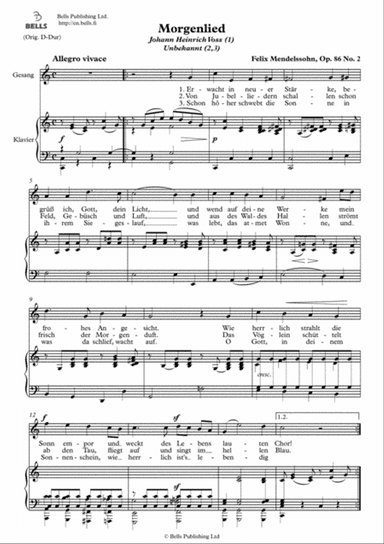 Morgenlied, Op. 86 No. 2 (C Major)