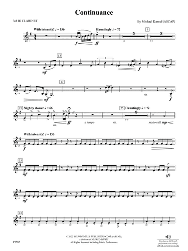 Continuance: 3rd B-flat Clarinet