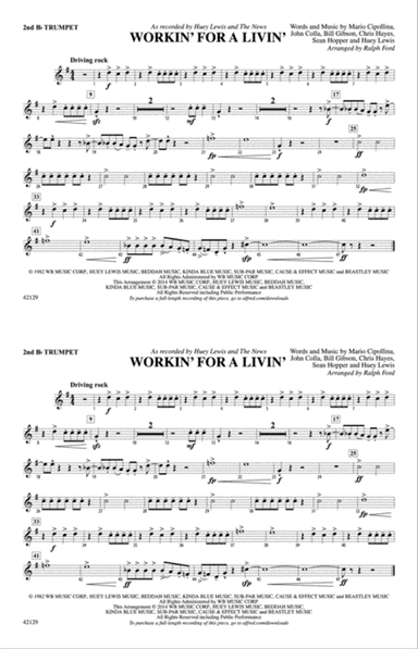 Workin' for a Livin': 2nd B-flat Trumpet