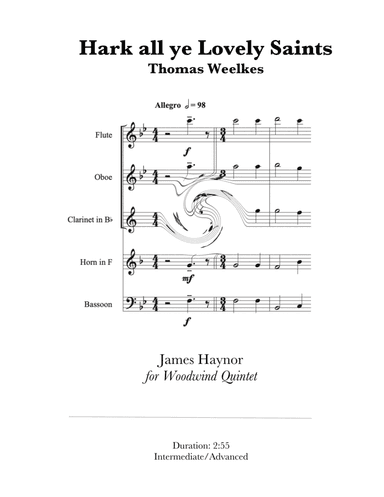Hark all ye Lovely Saints for Woodwind Quintet