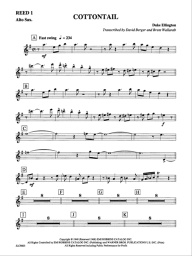 Cottontail: E-flat Alto Saxophone