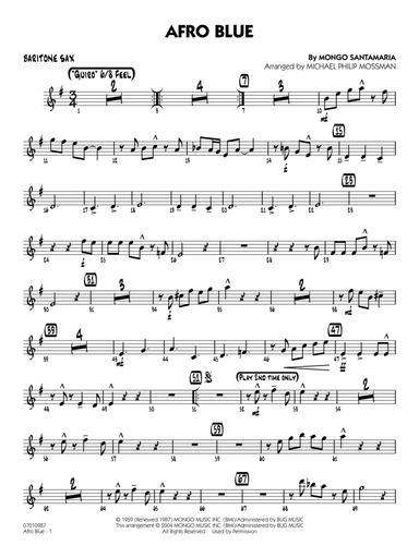 Afro Blue (arr. Michael Philip Mossman) - Baritone Sax