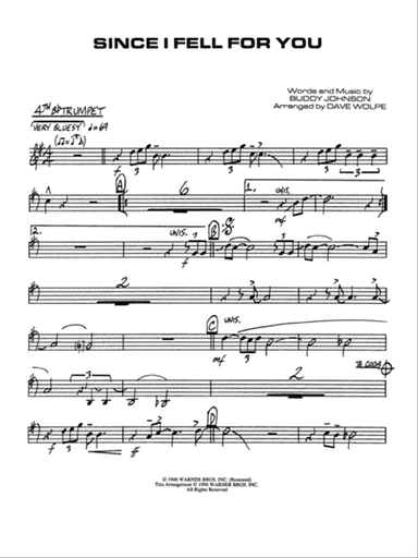 Since I Fell for You: 4th B-flat Trumpet