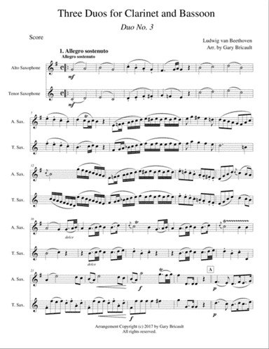 Three Duos for Clarinet and Bassoon - Duos No. 3