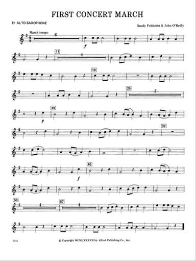 First Concert March: E-flat Alto Saxophone