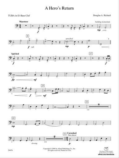 A Hero's Return: (wp) E-flat Tuba B.C.