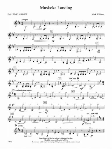 Muskoka Landing: E-flat Alto Clarinet