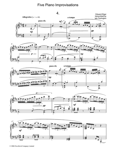 Five Piano Improvisations: 4. Allegretto