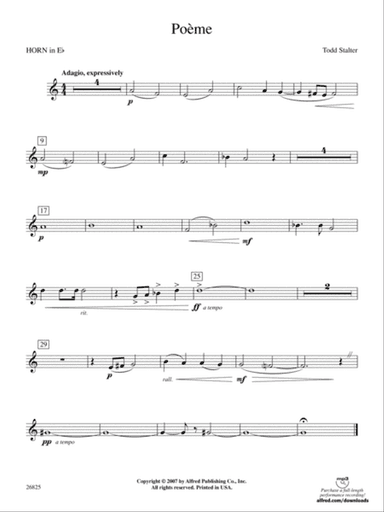 Poeme: (wp) 1st Horn in E-flat
