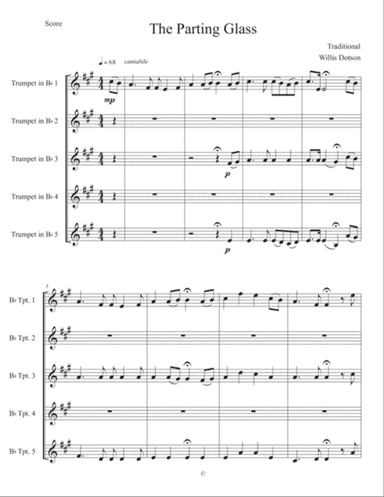 The Parting Glass (For 5 Trumpets)