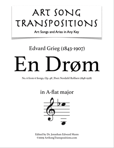 GRIEG: En Drøm, Op. 48 no. 6 (transposed to A-flat major)