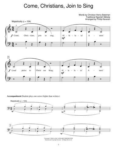 Come, Christians, Join To Sing (arr. Phillip Keveren)