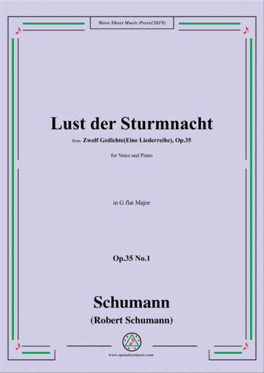 Schumann-Lust der Sturmnacht,Op.35 No.1 in G flat Major,for Voice&Pano
